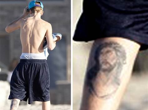 Justin Bieber shows off new tattoo of Jesus