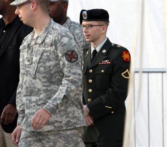 Army Pfc. Bradley Manning (R)