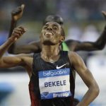Kenenisa Bekele of Ethiopia wins the men's 10000 metres race at the Memorial Van Damme, IAAF Diamond League athletics meeting in Brussels September 16, 2011. REUTERS/Thierry Roge