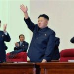North Korean leader Kim Jong-Un (C) waves during the Fourth Conference of the Workers' Party of Korea (WPK) in Pyongyang April 11, 2012, and released on April 12, 2012. WPK named Kim as "first secretary," on Wednesday, the official KCNA news agency said. REUTERS/KCNA