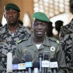 Mali's junta leader Captain Amadou Sanogo speaks during a new news conference at his headquarters in Kati, April 3, 2012. REUTERS/Luc Gnago