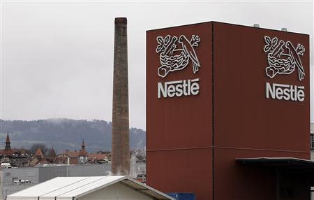 A Nestle logo is pictured on a factory in Orbe A Nestle logo is pictured on a factory in Orbe April
20, 2012. REUTERS/Joao Vieria