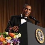 U.S. President Barack Obama speaks at the White House Correspondents Association annual dinner in Washington April 28, 2012. REUTERS/Larry Downing