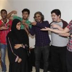 Members of the Uturn comedian pose for picture in Jeddah March 26, 2012. REUTERS/Susan Baaghil