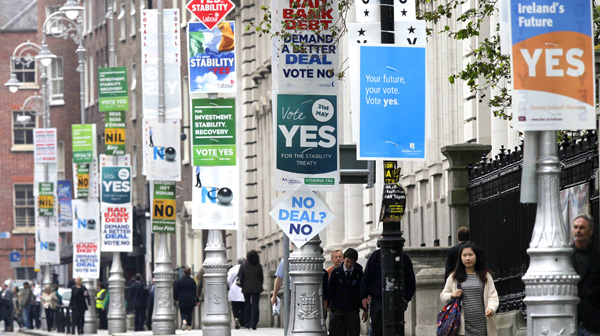 Irish voter Irish voters went to the polls Thursday in a referendum on a treaty aimed at controlling the runaway deficits of European Union countries