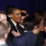 U.S. President Barack Obama greets audience members at a gala fundraiser for the gay community in New York City June 23, 2011. REUTERS/Jason Reed