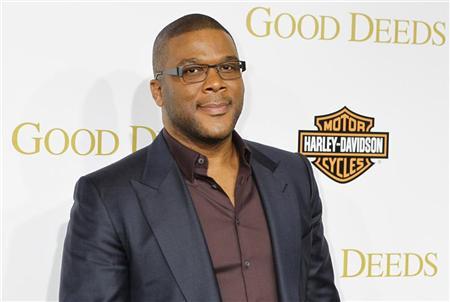 Director and actor Tyler Perry poses at the premiere of his new film "Good Deeds" in Los Angeles, California February 14, 2012. REUTERS/Fred Prouser