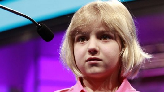 May 30, 2012: Lori Anne Madison, 6, of Woodbridge, Va., the youngest speller ever to compete in the National Spelling Bee, reacts after misspelling her word, ingluvies, in the third round of the bee in Oxon Hill, Md. She will not be moving on to the semifinals. (AP) May 30, 2012: Lori Anne Madison, 6, of Woodbridge, Va., the youngest speller ever to compete in the National Spelling Bee, reacts after misspelling her word, ingluvies, in the third round of the bee in Oxon Hill, Md. She will not be moving on to the semifinals. (AP)