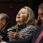 U.S. Secretary of State Hillary Clinton (C), U.S. Secretary of Defense Leon Panetta (R) and the Chairman of the Joint Chiefs of Staff, U.S. Army General Martin Dempsey, testify at the Senate Foreign Relations Committee in Washington May 23, 2012. REUTERS/Gary Cameron