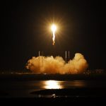 SpaceX's Falcon 9 rocket lifts off from Cape Canaveral Tuesday, carrying the Dragon capsule into orbit.