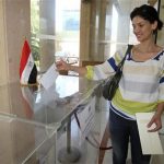 An Egyptian expatriate living in Lebanon, casts her ballot at a polling station at the Egyptian embassy during an early voting ahead of Egypt's presidential election. May 11, 2012, REUTERS/Sharif Karim