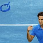 Roger Federer of Switzerland throws his head band to fans after his victory over Janko Tipsarevic of Serbia at the end of their men's semi-final match at the Madrid Open tennis tournament May 12, 2012. REUTERS/Susana Vera