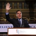 U.S. Republican presidential candidate and former Governor of Massachusetts Mitt Romney addresses supporters during his Wisconsin and Maryland primary night rally in Milwaukee, Wisconsin, April 3, 2012. REUTERS/Darren Hauck