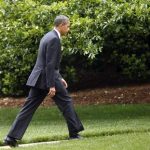 U.S. President Barack Obama walks to the Oval Office of the White House upon his return to Washington May 8, 2012. REUTERS/Yuri Gripas