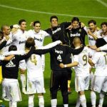 Real Madrid players celebrate after their win over Athletic Bilbao to win the Spanish first division league title at San Mames stadium in Bilbao, May 2, 2012. REUTERS/Vincent West