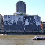 Towering over the Thames: A giant 100m by 70m picture of the Royal Family has been unveiled on the Sea Containers building in Southbank, London, to celebrate the Diamond Jubilee