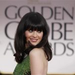 Actress Zooey Deschanel arrives at the 69th annual Golden Globe Awards in Beverly Hills, California January 15, 2012. REUTERS/Danny Moloshok