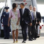 U.S. President Barack Obama and first lady Michelle Obama arrive in New York June 14, 2012. REUTERS/Kevin Lamarque