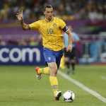 Sweden's Zlatan Ibrahimovic runs with the ball during their Group D Euro 2012 soccer match against France at the Olympic stadium in Kiev June 19, 2012. REUTERS/Charles Platiau