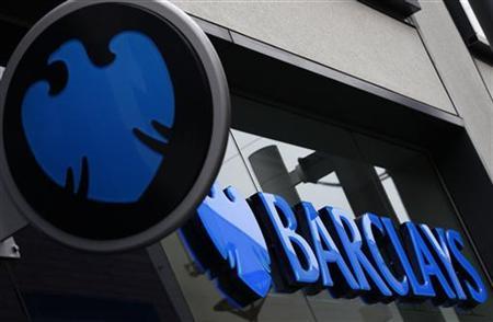 A logo of Barclays bank is seen outside a branch in Altrincham A logo of Barclays bank is seen outside a branch in Altrincham, northern England April 26, 2012. REUTERS/Phil Noble