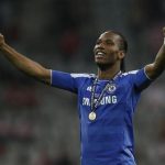Chelsea's Didier Drogba celebrates victory in their Champions League final soccer match against Bayern Munich at the Allianz Arena in Munich, May 19, 2012. REUTERS/Wolfgang Rattay