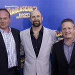 Directors Tom McGrath (L), Conrad Vernon and Eric Darnell (R) arrive for the premiere of "Madagascar 3: Europe's Most Wanted", in New York June 7, 2012. REUTERS/Andrew Kelly