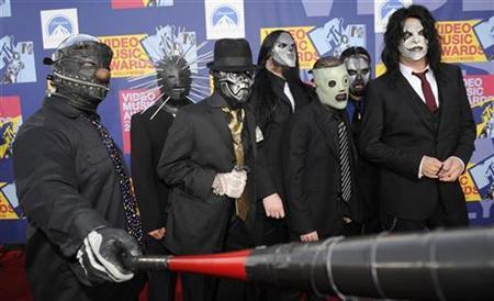 Members of the band Slipknot arrive at the 2008 MTV Video Music Awards in Los Angeles Members of the band Slipknot arrive at the 2008 MTV Video Music Awards in Los Angeles September 7, 2008. REUTERS/Phil McCarten