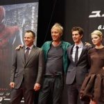 Director Marc Webb (L) poses with cast members Rhys Ifans (2nd L), Andrew Garfield (C) and Emma Stone and producer Avi Arad at the world premiere of "The Amazing Spider-Man" in Tokyo June 13, 2012. REUTERS/Yuriko Nakao