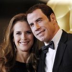 Actress Kelly Preston (L) and actor John Travolta (R) pose at the Academy of Motion Picture Arts and Sciences' 2011 Governors Awards in Hollywood, California November 12, 2011. REUTERS/Danny Moloshok
