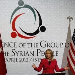 Secretary of State Hillary Clinton speaks during a news conference at the "Friends of Syria" conference in Istanbul April 1, 2012. REUTERS/Murad Sezer