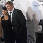 Actor Alec Baldwin and his fiance Hilaria Thomas arrive before The Friars Club and Friars Foundation honored Tom Cruise with the Entertainment Icon Award at the Waldorf Astoria in New York June 12, 2012. REUTERS/Andrew Kelly
