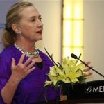 U.S. Secretary of State Hillary Clinton speaks during the U.S.-ASEAN Business Forum's dinner in Siem Reap province July 13, 2012. REUTERS/Khem Sovannara