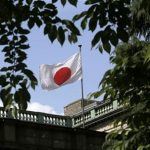 A Japanese flag flutters atop the Bank of Japan building in Tokyo May 23, 2012. REUTERS/Toru Hanai