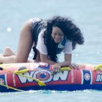 Rihanna Lets Her Hair Down, But Can Barely Hold On In Barbados
