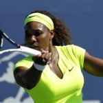 Serena Williams returns a shot against Nicole Gibbs during the Bank of the West Classic women's tennis tournament on the Stanford University campus in Palo Alto, California, July 11, 2012. REUTERS/Robert Galbraith