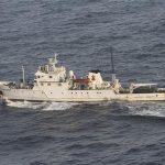 A Chinese fishery patrol ship sails near the disputed islands in the East China Sea, known as the Senkaku isles in Japan or Diaoyu in China, in this handout photo taken by the Japan Coast Guard July 11, 2012. REUTERS/11th Regional Coast Guard Headquarters-Japan Coast Guard/Handout