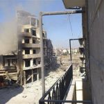 A building burns after shelling at Juret al-Shayah in Homs city July 25, 2012. Picture taken July 25, 2012. REUTERS/Shaam News Network/Handout