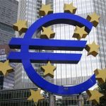 A structure showing the Euro currency sign is seen in front of the European Central Bank (ECB) headquarters in Frankfurt July 11, 2012. REUTERS/Alex Domanski