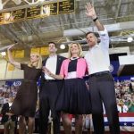 U.S. Republican presidential candidate Mitt Romney (R) and his wife Ann (2nd R) wave to supporters together with his running mate U.S. Congressman Paul Ryan (R-WI) (2nd L) and Ryan's wife Janna during a campaign event in Ashland, Virginia August 11, 2012 file photo. REUTERS/Shannon Stapleton/Files