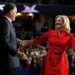 Republican presidential nominee Mitt Romney meets his wife Ann Romney onstage after she addressed the second session of the Republican National Convention in Tampa, Florida August 28, 2012. REUTERS/Brian Snyder