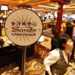 A logo of Sands Cotai Central is seen on a gaming table inside a casino on the opening day of the Sands Cotai Central, Sands' newest integrated resort in Macau April 11, 2012. REUTERS/Tyrone Siu
