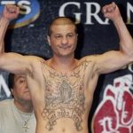 Featherweight boxer Johnny Tapia of Albuquerque, New Mexico, weighs in in Las Vegas in this November 1, 2002 file photo. Five-time World Boxing Champion Tapia died of heart disease exacerbated by prescription drugs, an autopsy report released on August 22, 2012 concluded. The 45-year-old boxer, who was found dead at his home in Albuquerque, New Mexico on May 27, died as a result of complications from hypertensive heart disease. Prescription drugs were a contributing factor, the autopsy report said. The cause of death was an accident. REUTERS/Steve Marcus/Files