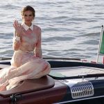 Polish actress Kasia Smutniak, patroness of the 69th Venice Film Festival in Venice, waves aboard a boat in Venice August 28, 2012. REUTERS/Max Rossi