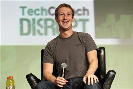 Facebook CEO Mark Zuckerberg speaks during a question and answer session at the TechCrunch Disrupt conference in San Francisco, California, September 11, 2012. REUTERS/Beck Diefenbach