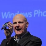 Microsoft CEO Steve Ballmer holds up an HTC Windows Phone 8X during its launch event in New York September 19, 2012. REUTERS/Brendan McDermid