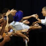 U.S. President Barack Obama shakes hands at a campaign event at the Florida Institute of Technology in Melbourne, Florida September 9, 2012. REUTERS/Larry Downing
