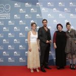 Actors Hadas Yaron (L), Yiftach Klein (2nd L) and Irit Sheleg (R) pose with director Rama Burshtein during a photocall for the movie "Lemale Et Ha' Chalal (Fill The Void)" at the 69th Venice Film Festival September 2, 2012. REUTERS/Tony Gentile