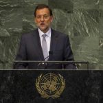 Spain's Prime Minister Mariano Rajoy addresses the 67th session of the United Nations General Assembly at UN headquarters in New York, September 25, 2012. REUTERS/Ray Stubblebine