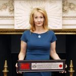 Author J.K Rowling poses for photos with her certificate after being presented with the Freedom of the City of London, at Mansion House, central London May 8, 2012. REUTERS/Andrew Winning