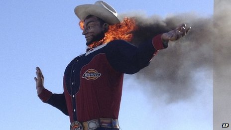 Texas State Fair icon 'Big Tex' destroyed by fire